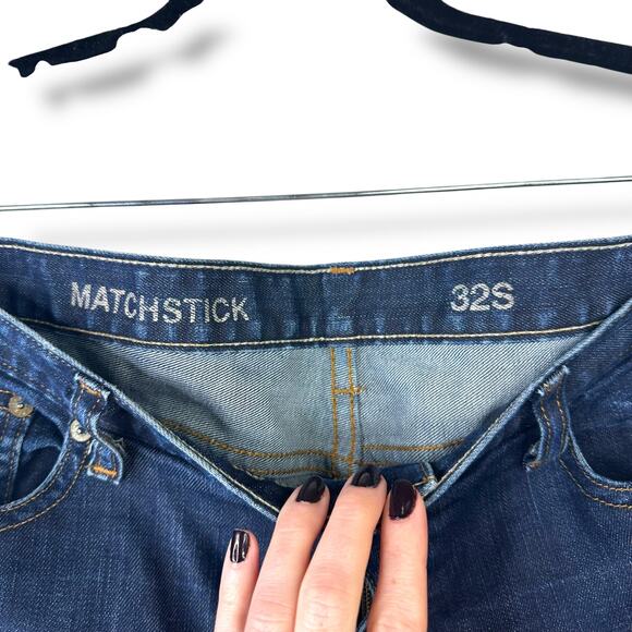 J. Crew Dark Wash Matchstick Mid-Rise Frayed Denim Jeans Size 32S Petite Short - Picture 5 of 9